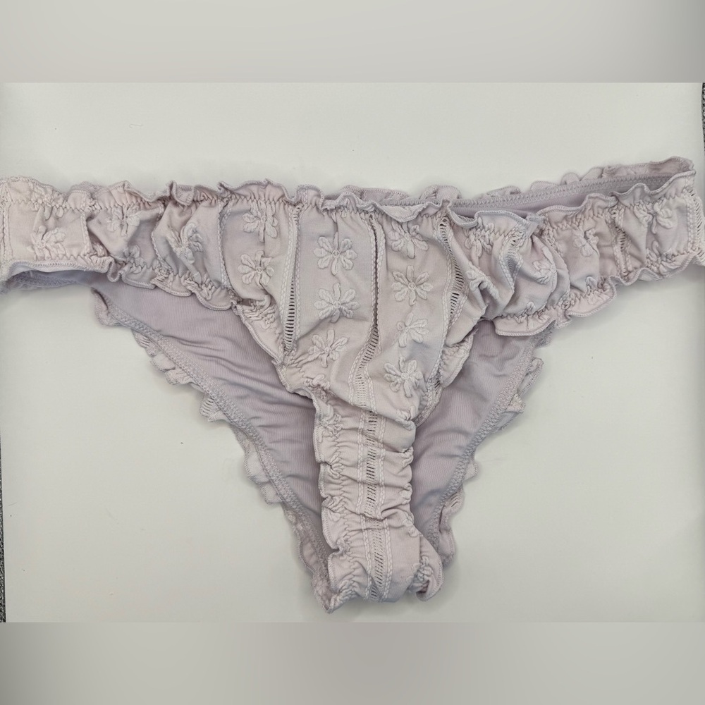 NWT Aerie Purple Ruffled Cheeky Bikini Bottoms